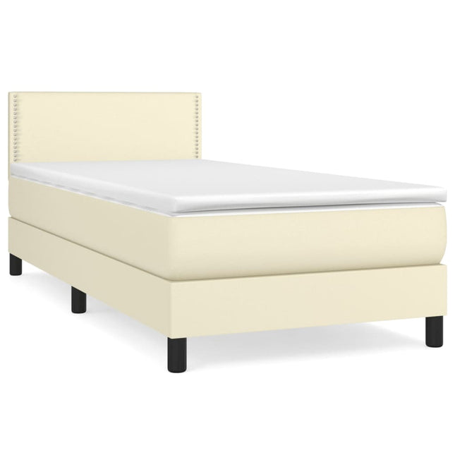 Giroletto a Molle con Materasso Crema 90x200 cm in Similpelle