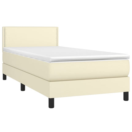 Giroletto a Molle con Materasso Crema 90x200 cm in Similpelle
