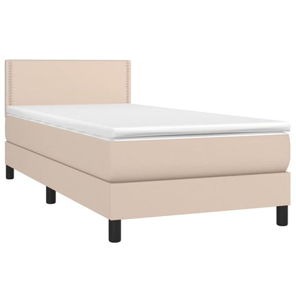 Giroletto a Molle con Materasso Cappuccino 90x200 cm Similpelle