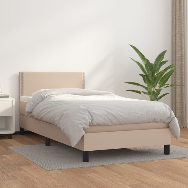 Giroletto a Molle con Materasso Cappuccino 90x200 cm Similpelle
