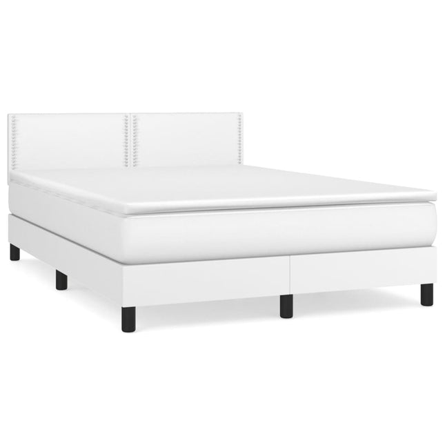 Giroletto a Molle con Materasso Bianco 140x190 cm in Similpelle