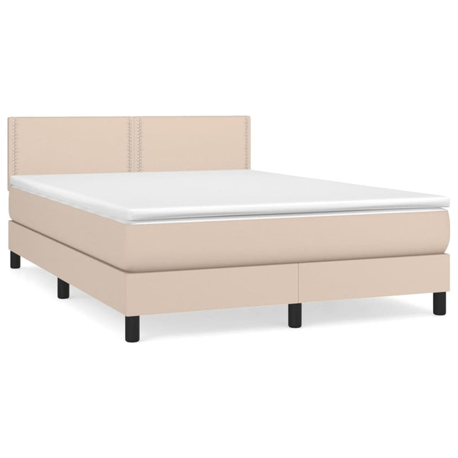 Giroletto a Molle con Materasso Cappuccino 140x200cm Similpelle