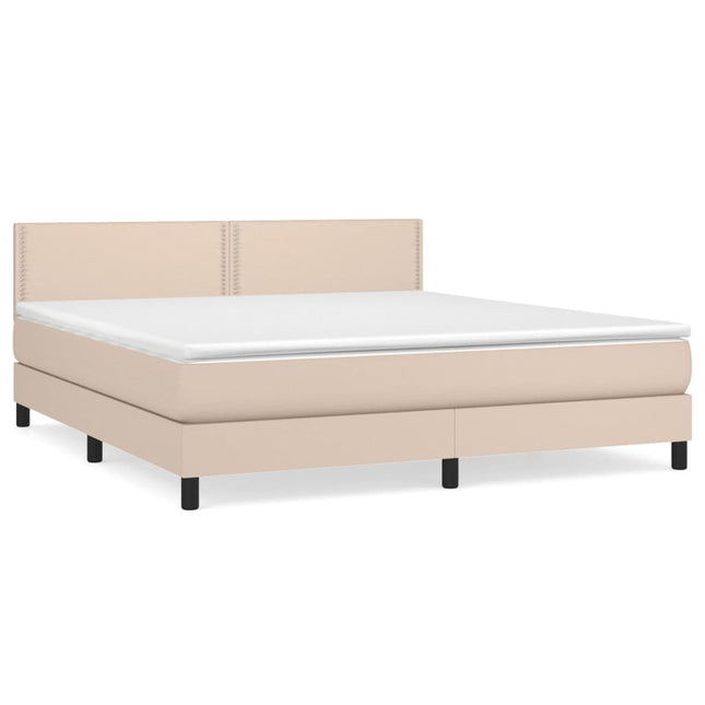 Giroletto a Molle con Materasso Cappuccino 160x200cm Similpelle