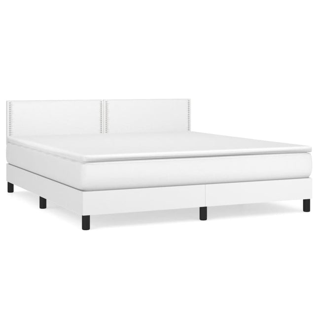 Giroletto a Molle con Materasso Bianco 180x200 cm in Similpelle