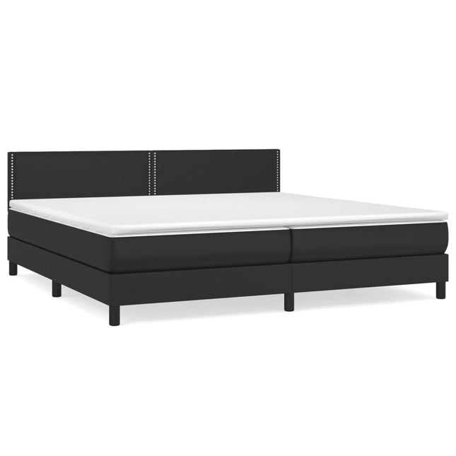 Giroletto a Molle con Materasso Nero 200x200 cm in Similpelle