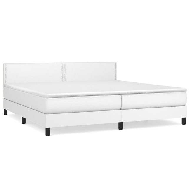 Giroletto a Molle con Materasso Bianco 200x200cm in Similpelle