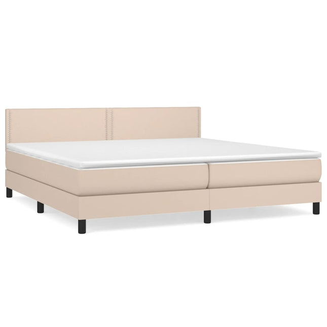 Giroletto a Molle con Materasso Cappuccino 200x200cm Similpelle
