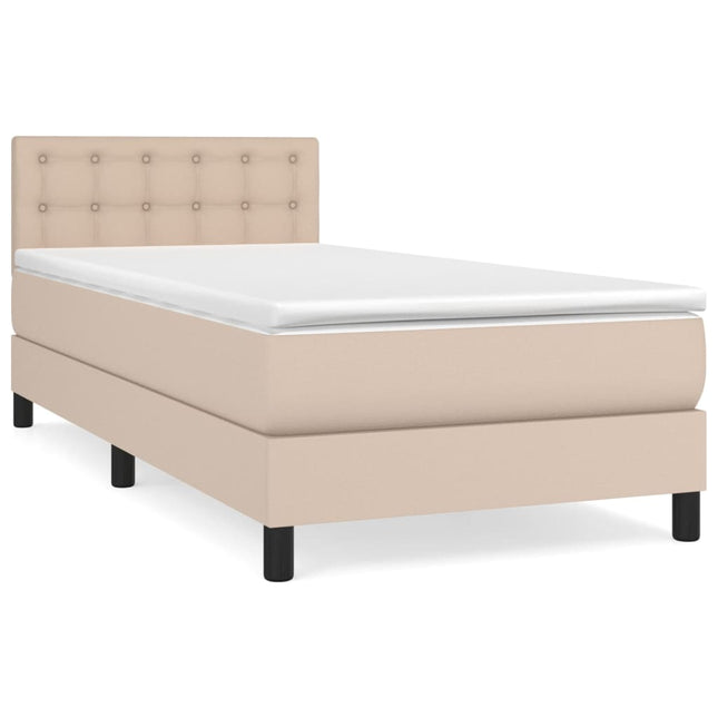 Giroletto a Molle con Materasso Cappuccino 80x200 cm Similpelle