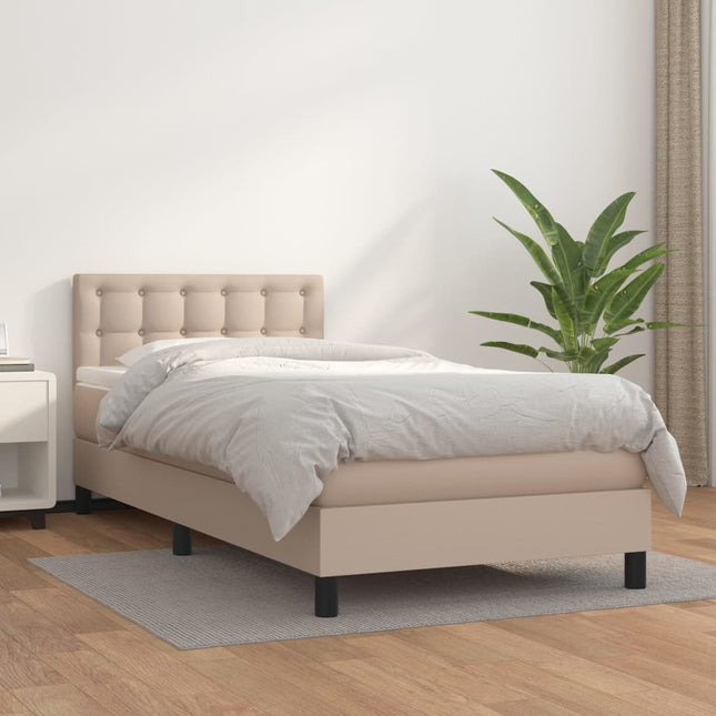 Giroletto a Molle con Materasso Cappuccino 90x190 cm Similpelle