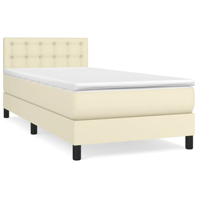 Giroletto a Molle con Materasso Crema 90x200 cm in Similpelle