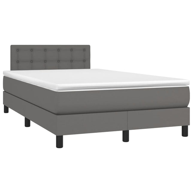 Giroletto a Molle con Materasso Grigio 120x200 cm in Similpelle
