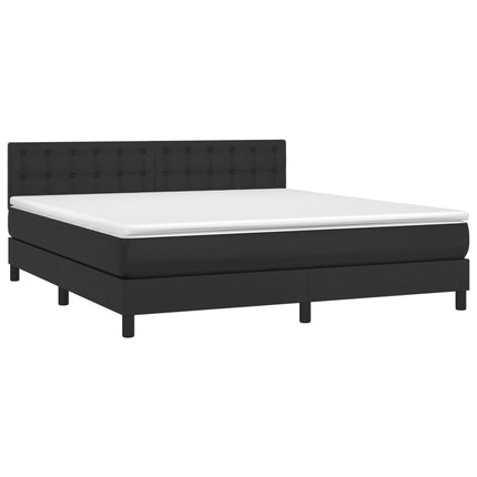 Giroletto a Molle con Materasso Nero 180x200 cm in Similpelle
