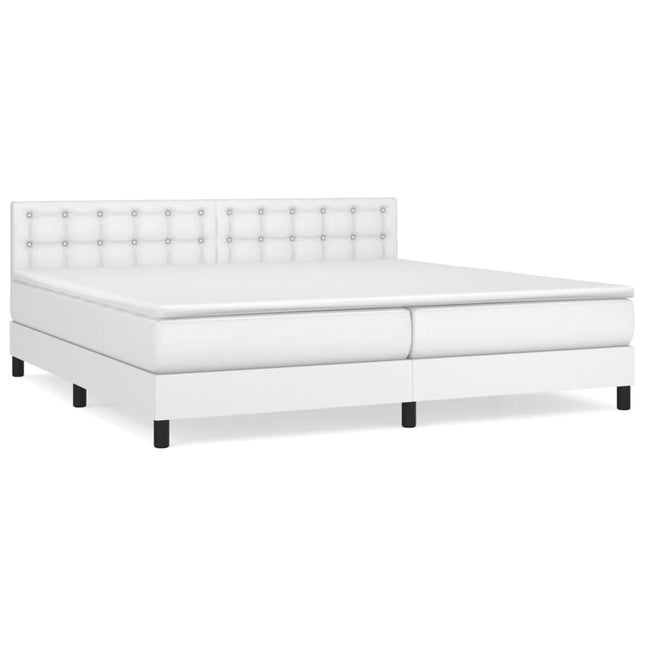 Giroletto a Molle con Materasso Bianco 200x200cm in Similpelle