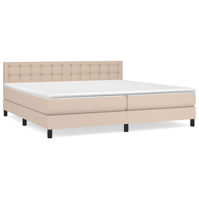 Giroletto a Molle con Materasso Cappuccino 200x200cm Similpelle