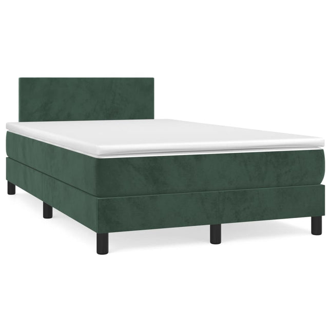 Giroletto a Molle con Materasso Verde Scuro 120x200 cm Velluto