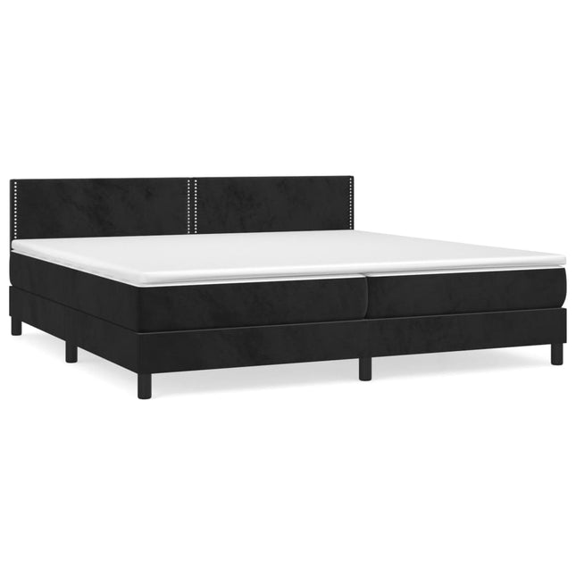 Giroletto a Molle con Materasso Nero 200x200 cm in Velluto