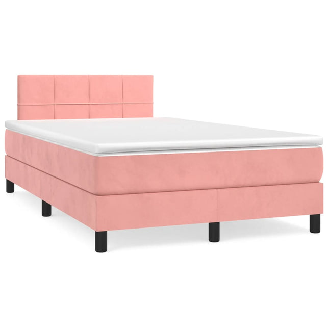 Giroletto a Molle con Materasso Rosa 120x200 cm in Velluto