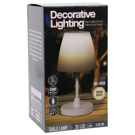 Lampada da Tavolo a LED Ricaricabile Bianca 13x30 cm