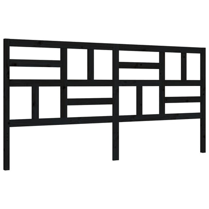 Giroletto con Testiera Nero 200x200 cm in Legno Massello