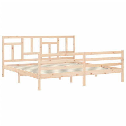 Giroletto con Testiera Super King Size in Legno Massello