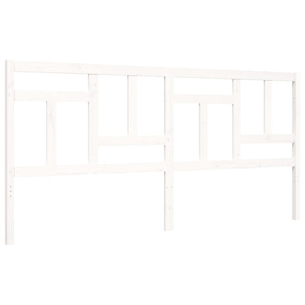 Giroletto con Testiera Bianco 200x200 cm in Legno Massello