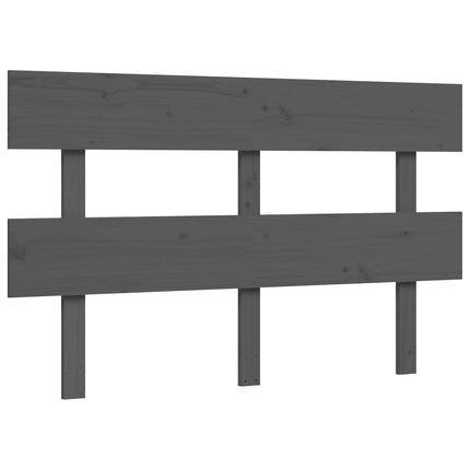 Giroletto con Testiera Grigio 140x190 cm in Legno Massello
