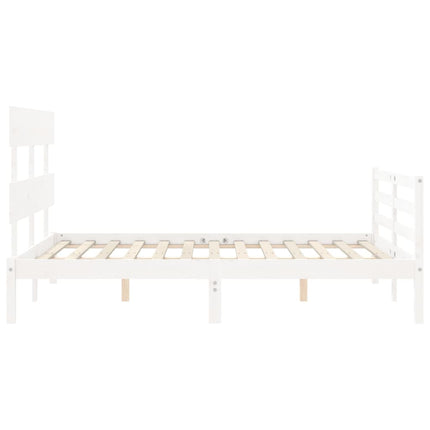 Giroletto con Testiera Bianco 120x200 cm in Legno Massello