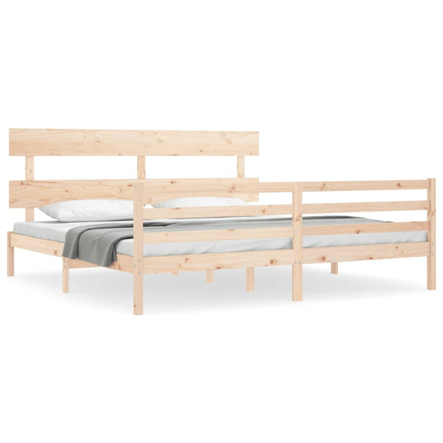 Giroletto con Testiera Super King Size in Legno Massello