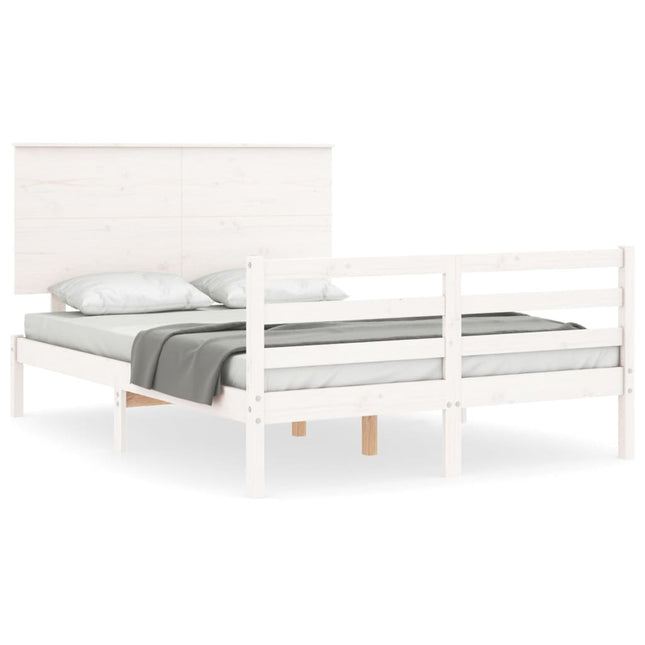 Giroletto con Testiera Bianco Small Double Legno Massello