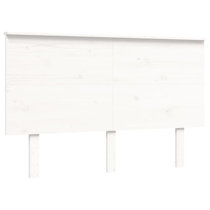 Giroletto con Testiera Bianco 140x190 cm in Legno Massello