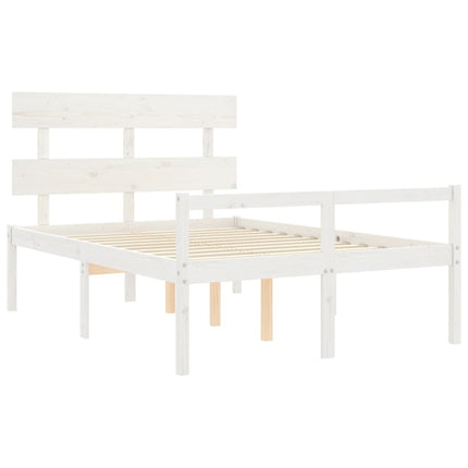 Letto per Anziani con Testiera Bianco 140x200 cm Legno Massello