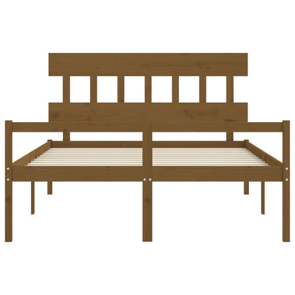 Letto Anziani senza Materasso Marrone Ambra King Legno Massello
