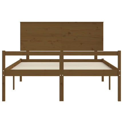 Letto Anziani senza Materasso Marrone Ambra King Legno Massello