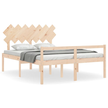 Letto per Anziani con Testiera 140x190 cm in Legno Massello