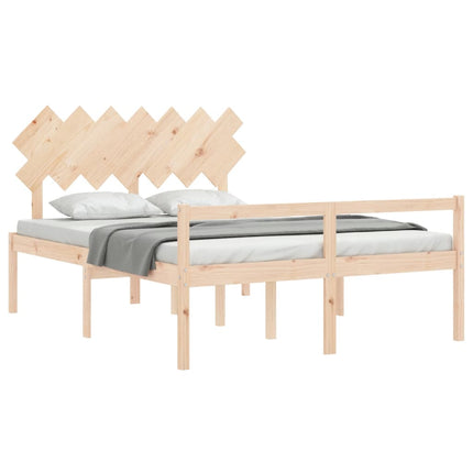 Letto per Anziani con Testiera 140x190 cm in Legno Massello