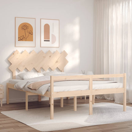 Letto per Anziani con Testiera 140x190 cm in Legno Massello