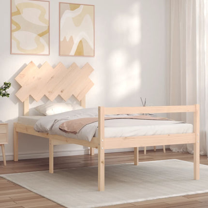 Letto per Anziani con Testiera 100x200 cm in Legno Massello