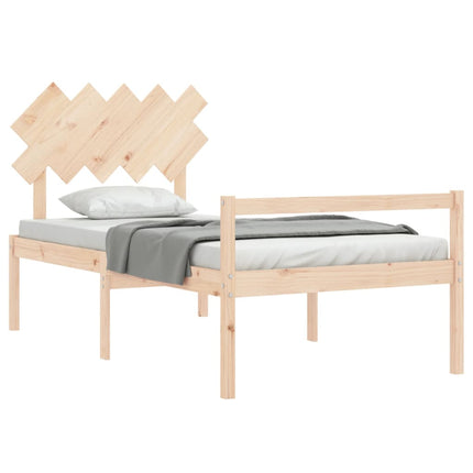 Letto per Anziani con Testiera 100x200 cm in Legno Massello