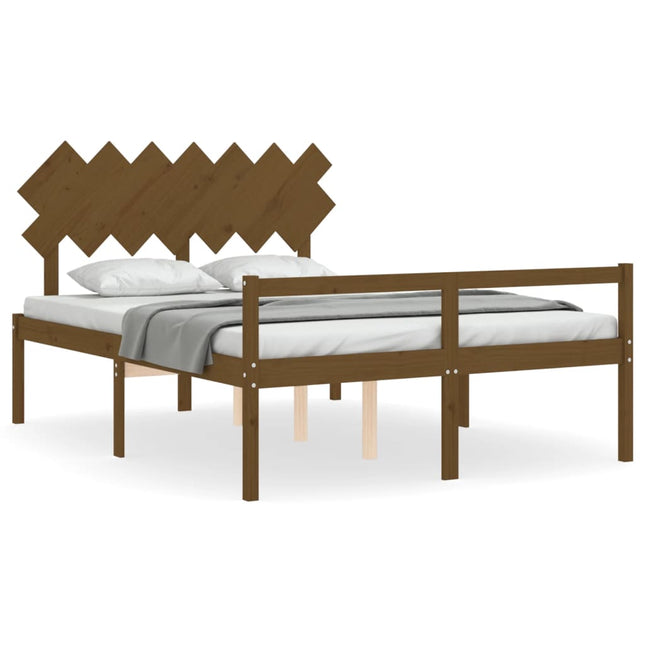 Letto Anziani senza Materasso Marrone Ambra King Legno Massello