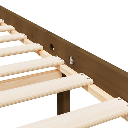 Letto Anziani senza Materasso Marrone Ambra King Legno Massello