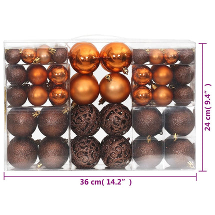 Palline di Natale 100 pz Marroni 3 / 4 / 6 cm