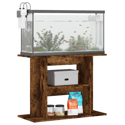 Supporto Acquario 80x35x60 cm in Legno Multistrato Rovere Fumo