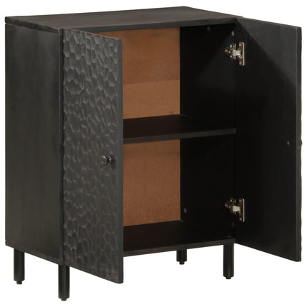 Credenza Nera 60x33x75 cm in Legno Massello di Mango