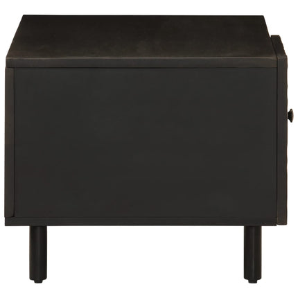 Tavolino da Salotto Nero 80x50x40 cm in Legno Massello di Mango