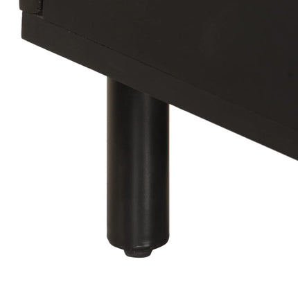 Tavolino da Salotto Nero 80x50x40 cm in Legno Massello di Mango