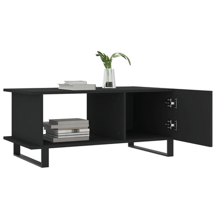 Tavolino da Salotto Nero 90x50x40 cm in Legno Multistrato