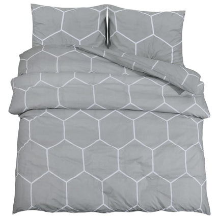 Set Copripiumino Grigio 155x220 cm in Cotone