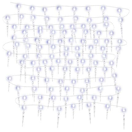 Luce Natale a Ghiacciolo 200 LED Bianco Freddo 20m Acrilico PVC