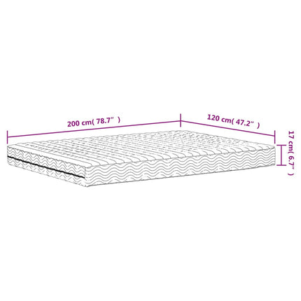 Materasso in Schiuma Bianco 120x200 cm Durezza H2 H3