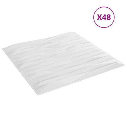 Pannelli Murali 48 pz Bianchi 50x50 cm XPS 12 m² Pietra